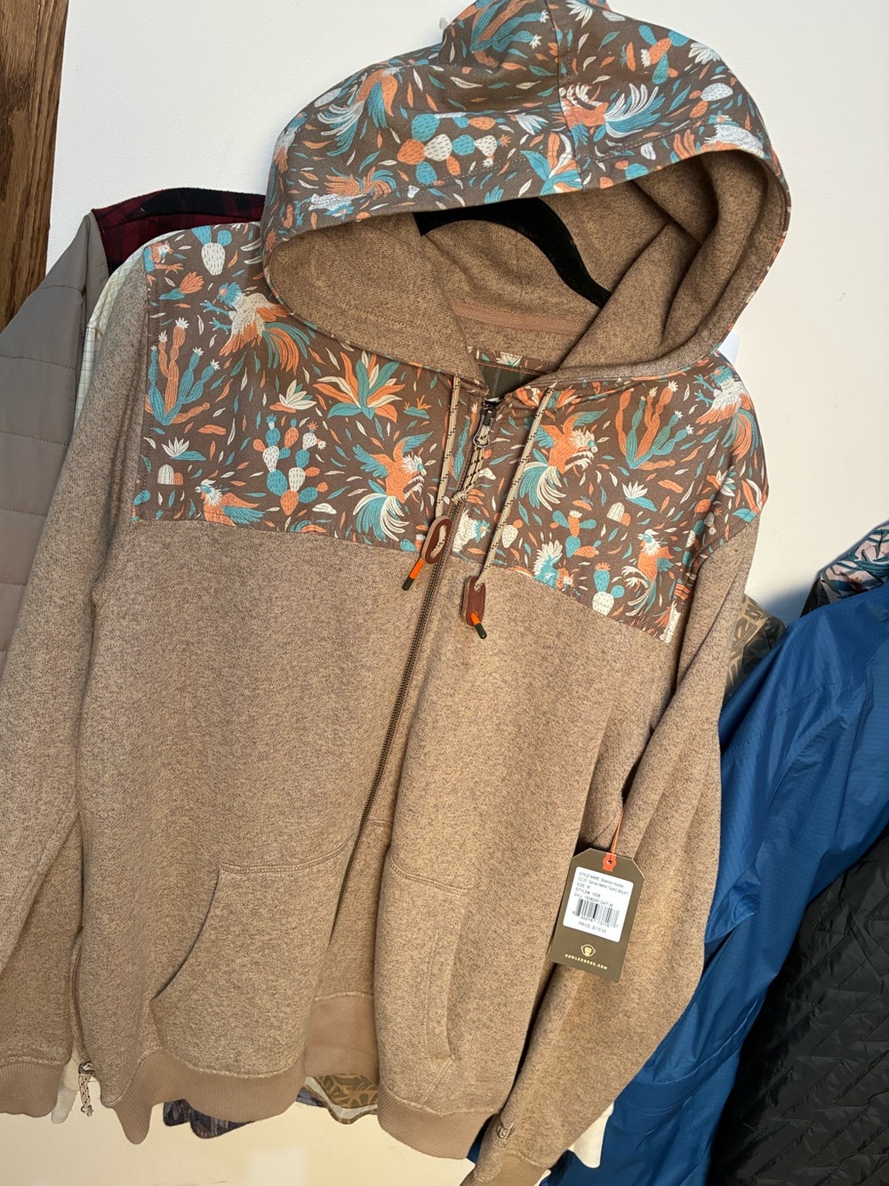 Howler Brothers - Rooster Print Yoke Zip Up Hoodie - size Medium - Picture 15 of 15